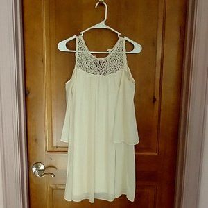 Cream Shoulderless Dress